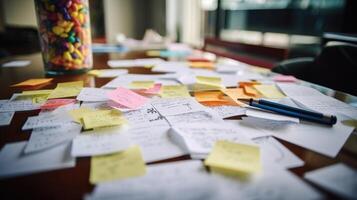 Closeup of a cled up piece of paper with scribbled notes and diagrams, capturing the frustration and mistakes that come with learning remotely. photo