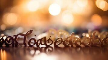 Closeup of delicate calligraphy script spelling out the word peace in different languages. photo