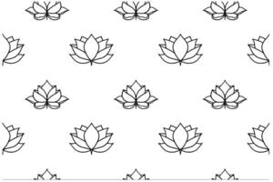 Abstract floral seamless pattern - lotus line art vector