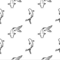Japanese seamless pattern with koi carps. Chinese background with koi fish. vector