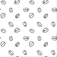 seamless pattern with outline coffee beans on a transparent background. For packaging design, cafes and restaurants, food products. vector