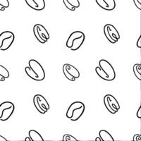 Coffee bean seamless background. Pattern with falling coffee beans. Cafe morning coffee sketch backdrop vector