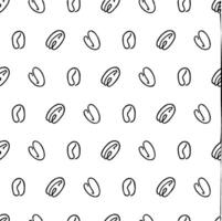 Seamless pattern with coffee grain in sketch style. Scattered coffee corn. Stylish seamless background for design of printed materials. Backdrop modern. Ornate ornament hand work. vector
