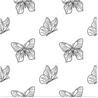 seamless pattern with hand drawn butterfly illustration vector