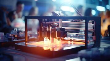 Detailed view of a 3D scanning and printing technology in the tour. photo