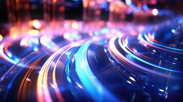 Closeup of a being turned, controlling the intensity and color of the lights and sounds. photo