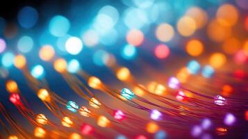 Macro image of string art, forming a largescale installation with various threads and colors. photo