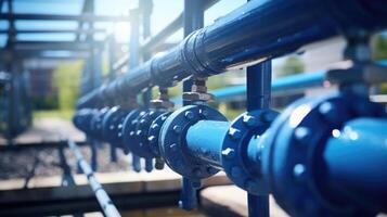 A segmented view of a rainwater harvesting system, including pipes and valves. photo