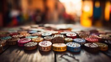Closeup of a table filled with different languages, representing the linguistic diversity of cultures around the world. photo