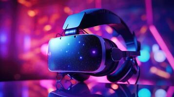 Upclose glimpse of a virtual reality sound system, generating 3D audio for a truly immersive gaming experience. photo