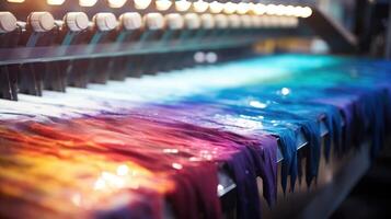 Detailed look at a solarpowered dyeing machine, used in environmentally responsible textile production. photo