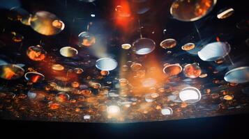Closeup of a ceiling projection, displaying a constantly changing virtual reality art piece. photo