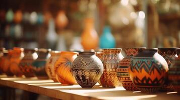 Exquisite pottery pieces on display, showcasing the skilled craftsmanship and deeprooted cultural traditions of the community. photo
