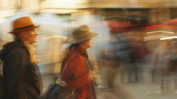 Softly out of focus the tourists appear as if they have stepped into a painting each frame a work of art photo