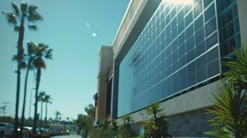 A large bright sign on the side of a building showcasing a solar panel company and its impressive capabilities photo