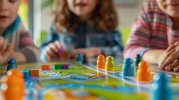 A board game featuring questions and challenges related to solar energy played by students as a fun and interactive way to learn photo
