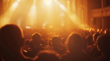 The stage and crowd are defocused in a dreamlike haze a scene from a distant memory photo