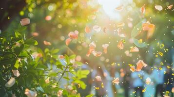 Petals and leaves blur together enveloping attendees in a natural botanical wonderland photo