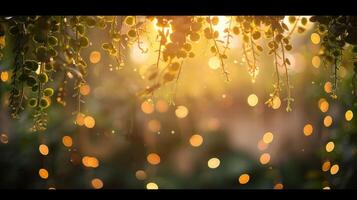 A magical ethereal quality infuses the scene as defocused lights and greenery mingle photo