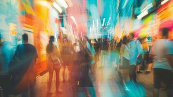 The blurred edges of artwork blend together creating a symphony of shapes and forms at the street art fair photo