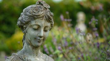 Even the statues and sculptures at the garden event seem to fade into the lush landscape photo
