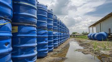 The plants storage tanks filled to the brim with fresh water ready to be transported to areas in need photo
