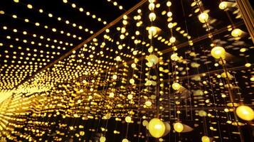 A mobile art piece made up of solarpowered lights suspended from a structure made entirely of solar panels creating a mesmerizing and immersive experience photo