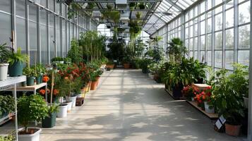 A sophisticated climate control system powered by solar energy ensuring the temperature and humidity levels are optimal for delicate plants photo