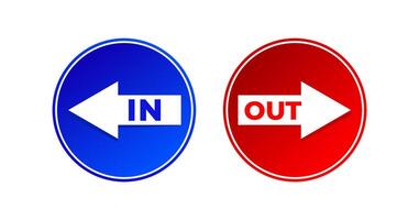 in and out in flat style vector