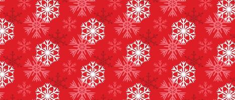 Seamless winter background with snowflakes. Snowflakes on a red background. vector