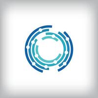 Digital lens development circles icon modern logo set. Lens and rotation icon. vector