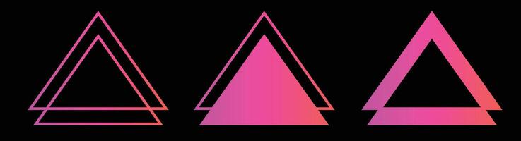 Triangle banners with halftone patterns on white background vector