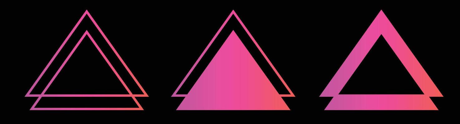 Triangle banners with halftone patterns on white background