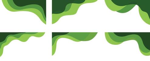Abstract green corners with white background. vector