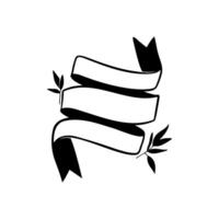 Black and White Ink Ribbons. Hand made Objects for Design. vector