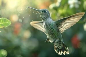 Close Up of a Hummingbird Wings in Flight photo