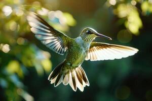 Close Up of a Hummingbird Wings in Flight photo
