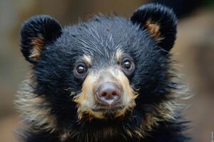 Innocent Expression A Baby Bear's Face photo