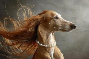 Elegant Motion A Greyhound's Red Hair in the Breeze photo