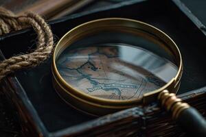 Magnifying Glass in a Sleek Black Frame photo