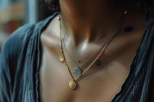 Stylish Accessory A Person's Charm Necklace photo