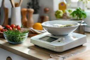 Modern Cooking A Smart Scale with Ingredients photo