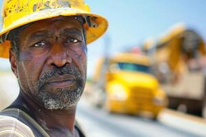 Heat Stress on the Job A Road Worker in Summer photo