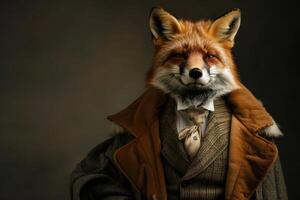 Fashionable Fox Wearing Trendy Clothes photo