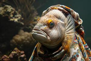 Artistic Fish in Unique and Stylish Attire photo