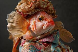 Artistic Fish in Unique and Stylish Attire photo