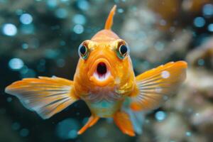 Portrait of Shocked Fish with Surprised Eyes photo