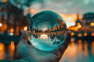 Scenes Viewed Through a Glass Ball photo