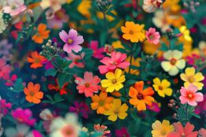 Small Flowers in Various Vibrant Colors photo