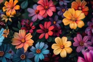 Small Flowers in Different Vivid Colors photo